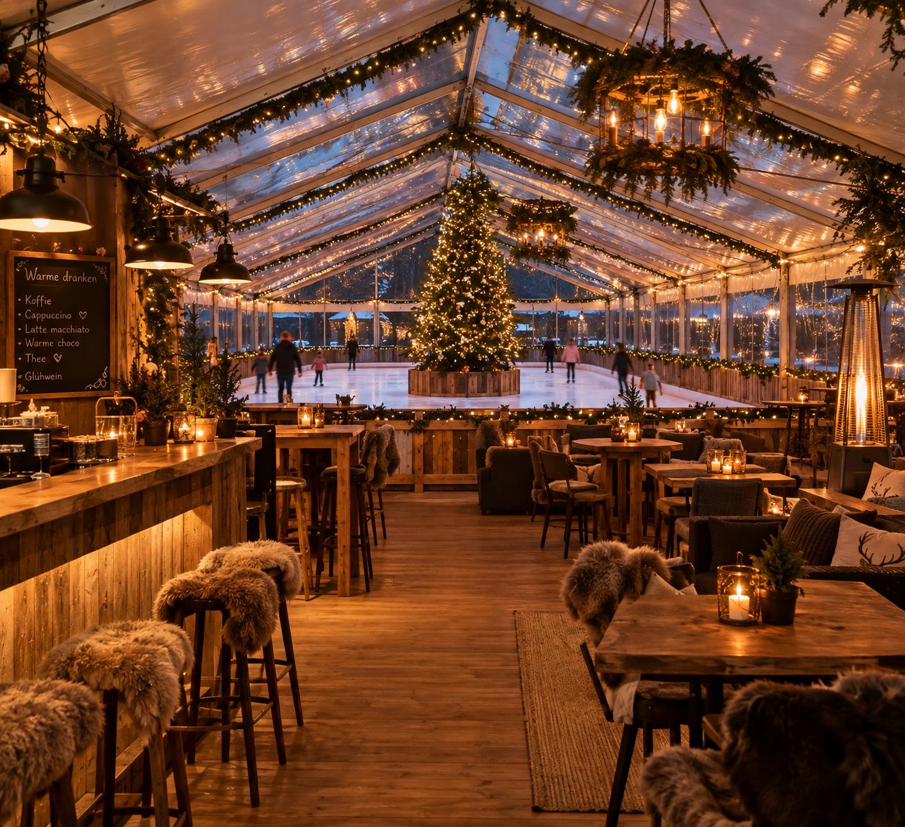 Schaatsbaan en winterbar in Geulhemmer Winterland