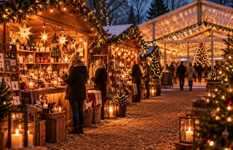 Winterse sfeer met kraampjes bij Geulhemmer Winterland